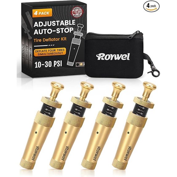 Adjustable Auto-Stop Tire Deflator Kit (4 pcs)