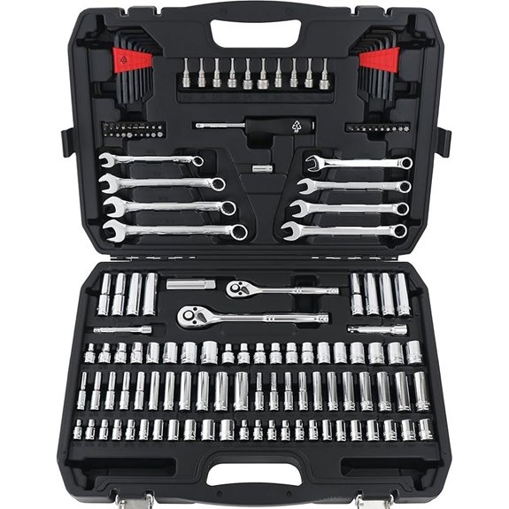 Amazon Basics Mechanic's Socket Tool Set With Case Metric Sizes 145-Piece