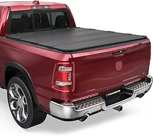 Hard Quad Hinged Aluminum Tonneau Cover for Dodge Ram