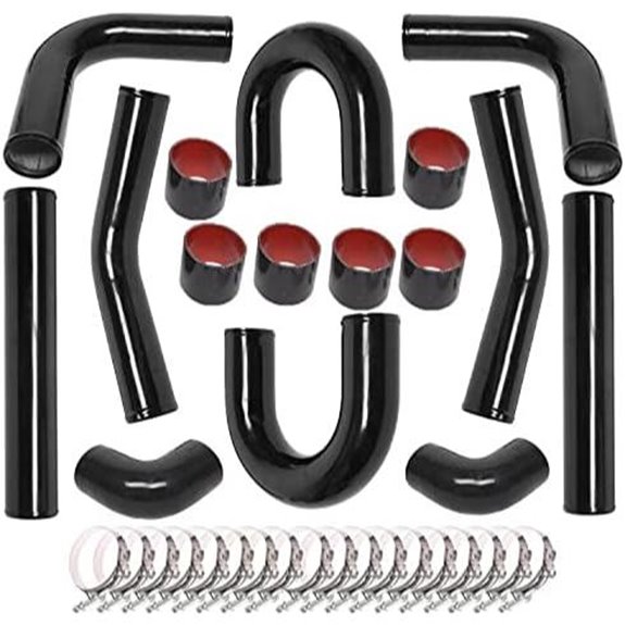 8Pcs Aluminum Intercooler Piping Kit with Clamps