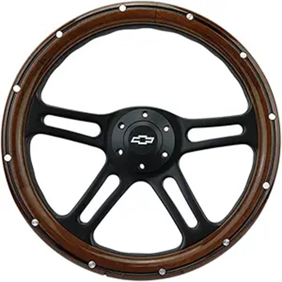 14 Aluminum Steering Wheel with Mahogany & Chevy Horn