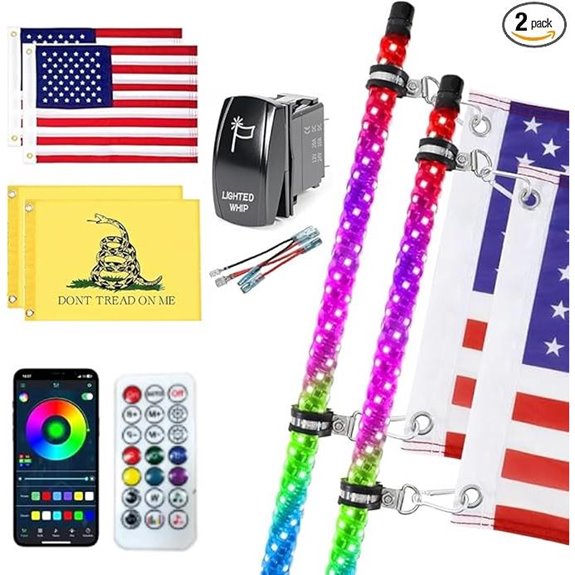 App Controlled LED Whip Light for ATV UTV