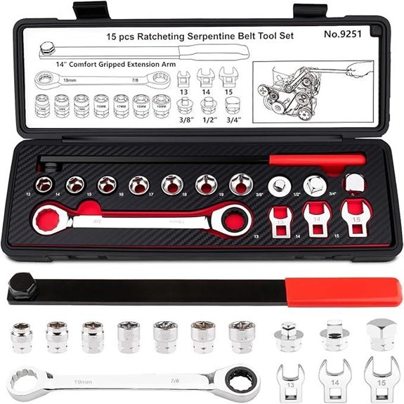 15PCS Automotive Serpentine Belt Tool Set