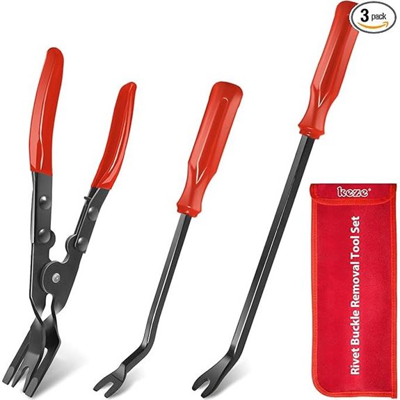 Keze 3-Piece Auto Clip Pliers & Fastener Remover Kit