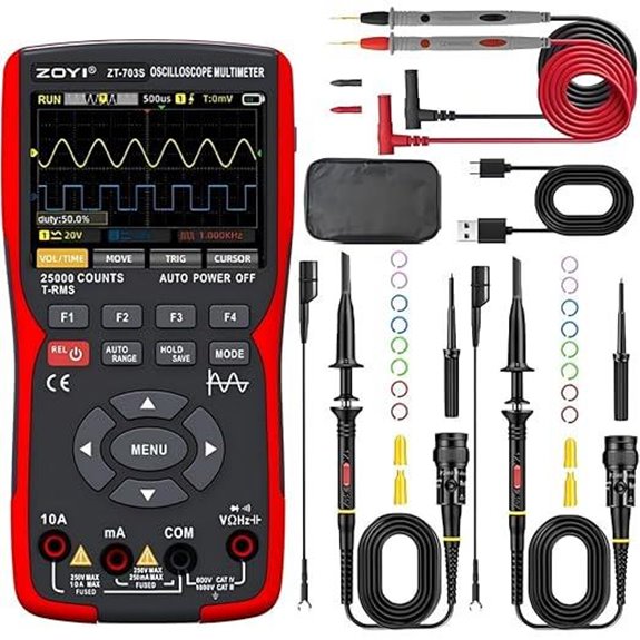 3-in-1 Automotive Oscilloscope with Multimeter and Signal Generator
