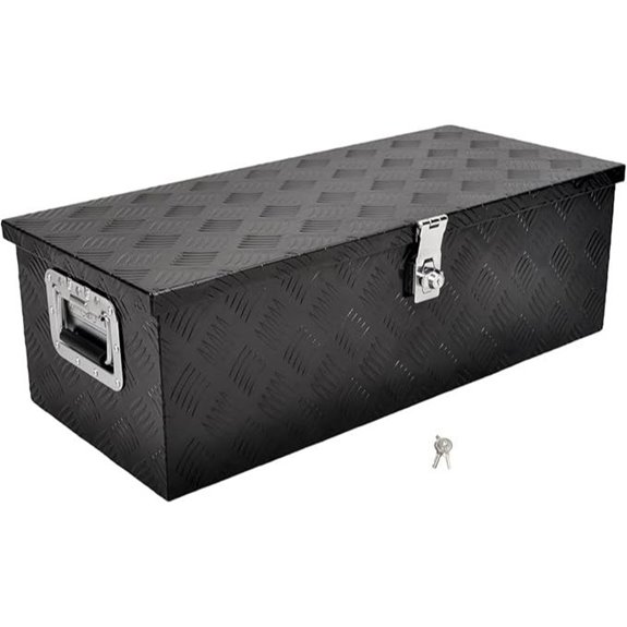 30-Inch Black Aluminum Toolbox with Lock and Keys