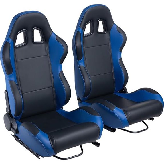 Universal Race Car Seats Black & Blue 165° Adjustment