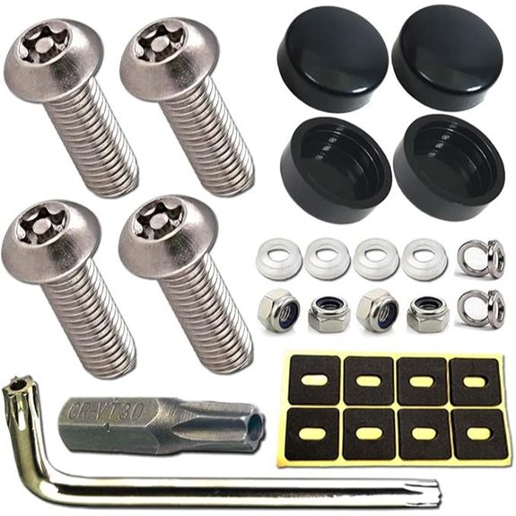 Aootf Anti-Theft License Plate Screws (Black Caps)