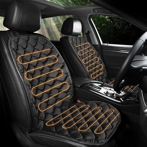 ESMING Driver and Passenger Car Seat Cushion for Full Back and Seat-Black