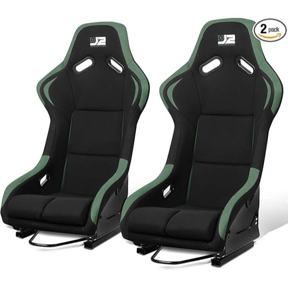 J2 Universal Fixed Bucket Racing Seat Black/Green