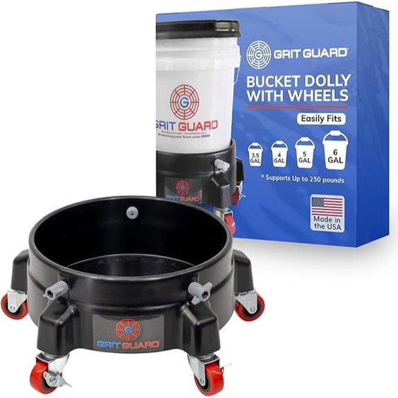 GRIT GUARD Bucket Dolly with Wheels (Black 2