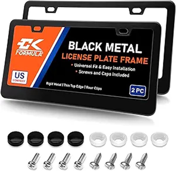 Premium Black License Plate Frames (2-Pack)