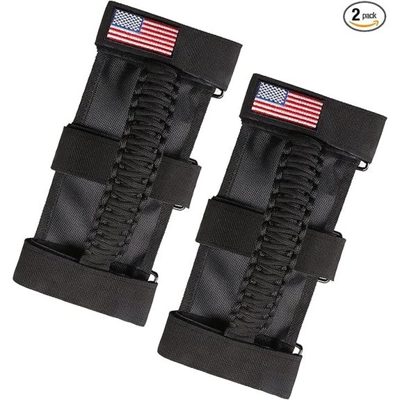 Jeep Wrangler Grab Handles 2-Pack Black Metal Buckle