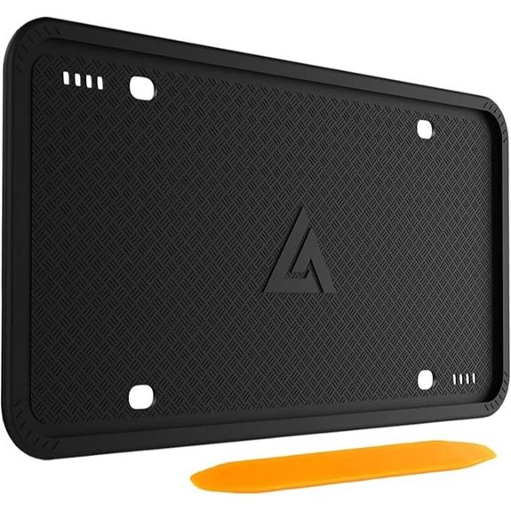 Aujen Black Silicone License Plate Frame (1 Pack)