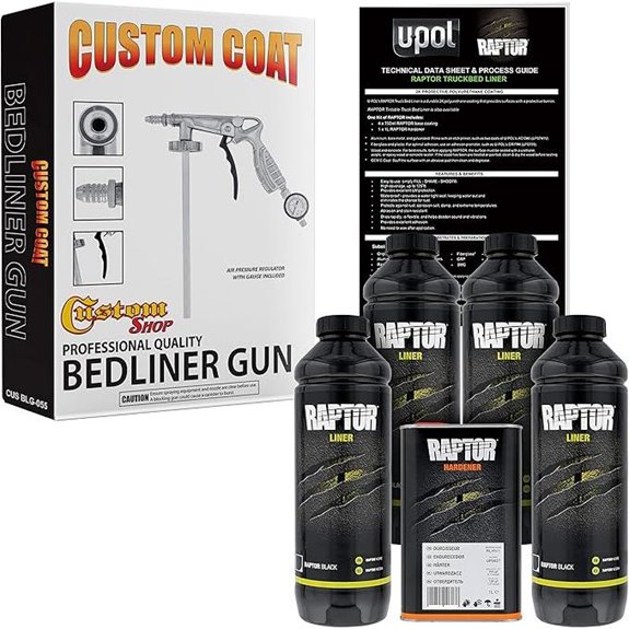 U-Pol Raptor Black Truck Bed Liner Kit with Gun