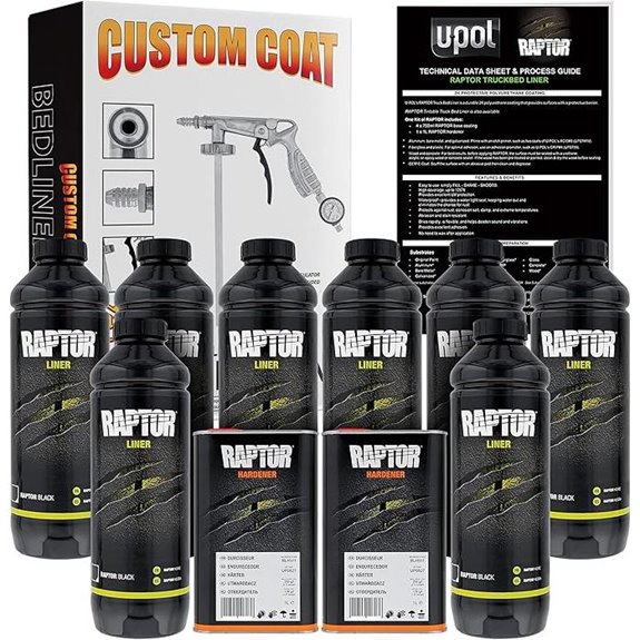 U-POL Raptor Black Truck Bed Liner Kit & Spray Gun