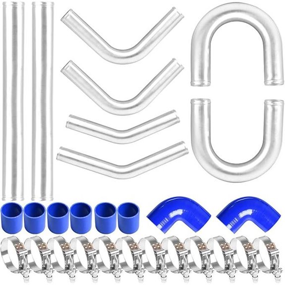 Universal Aluminum Turbo Intercooler Kit (3 Inch Blue)