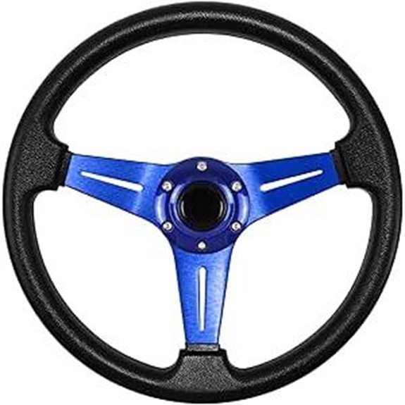 Universal Racing Steering Wheel with Horn (Blue)
