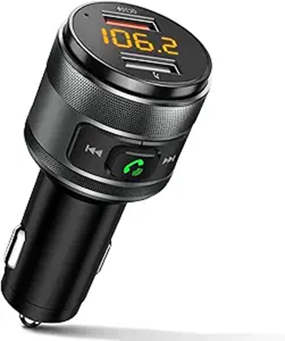 Bluetooth 5.3 FM Transmitter with Hands-Free Calling
