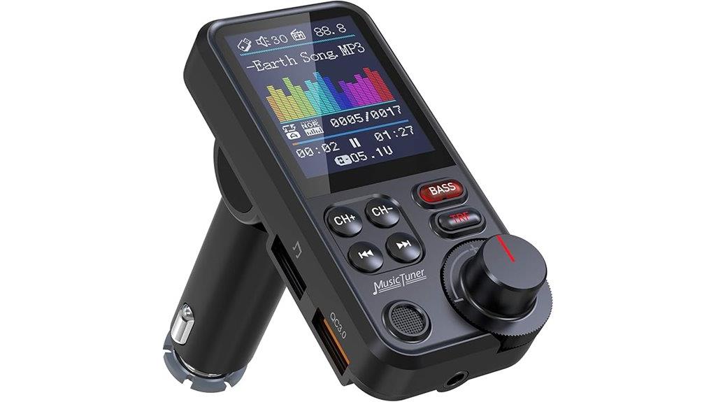 bluetooth car adapter with screen