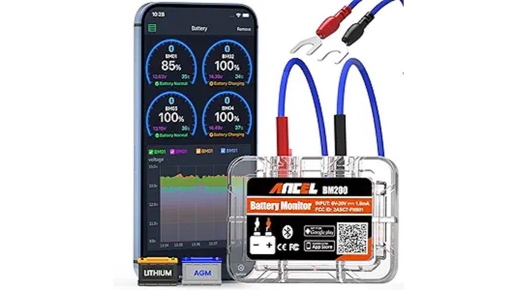 bluetooth enabled car battery tester