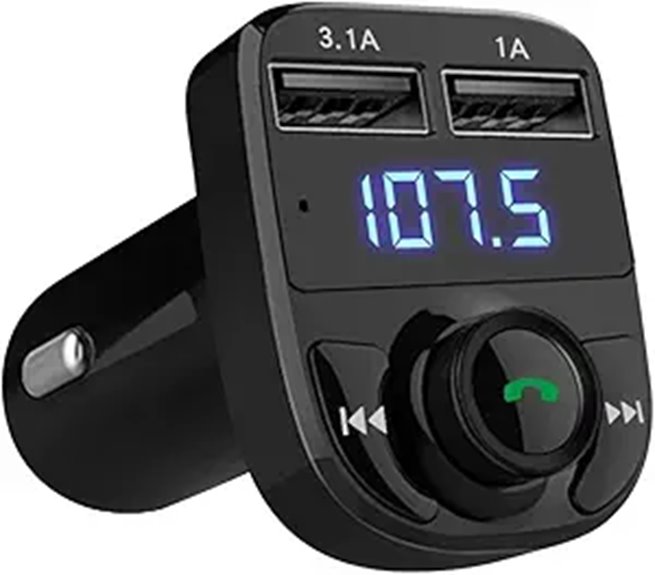 Wireless Bluetooth Car Charger with FM Transmitter