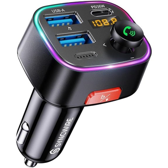 Syncwire Bluetooth 5.4 FM Transmitter Car Adapter