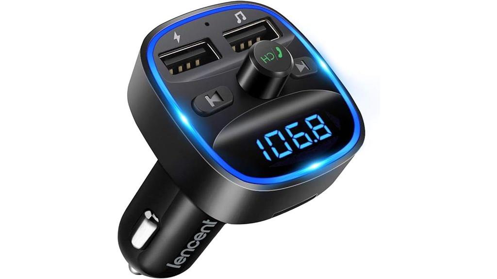 bluetooth fm transmitter with dual charging