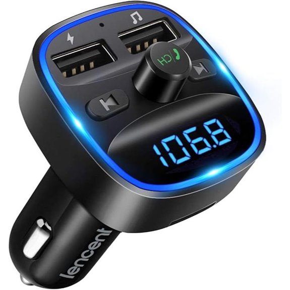 LENCENT Bluetooth FM Transmitter with Dual USB Charging