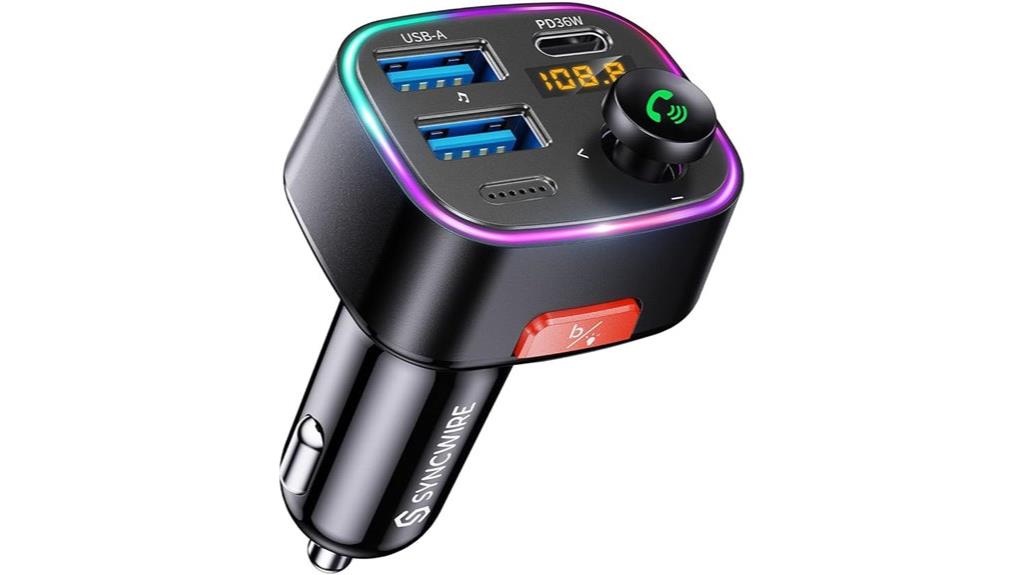 bluetooth fm transmitter with fast charging