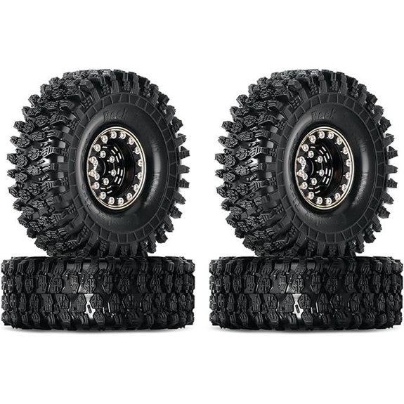 INJORA Brass Beadlock Tires Set for RC Crawlers