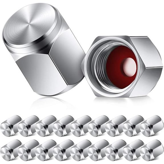 20-Pack Brass Tire Valve Stem Caps with Rubber O-Ring