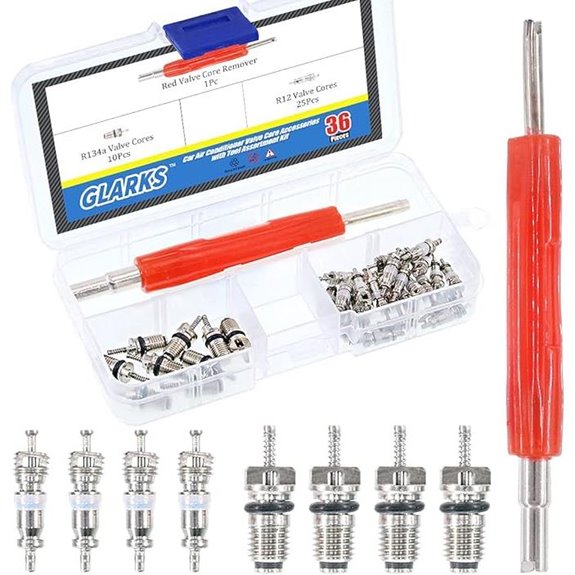 Glarks 36Pcs Car AC Valve Core & Tool Kit