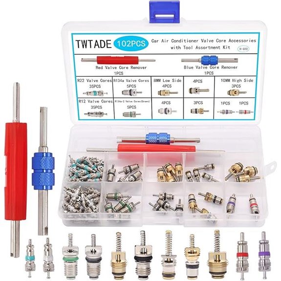 TWTADE 102PCS Car AC Valve Core Repair Kit