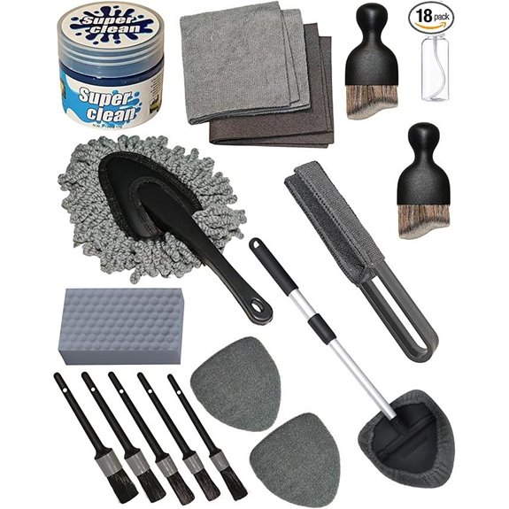 18-Piece Car Interior Detailing Kit with Cleaning Tools