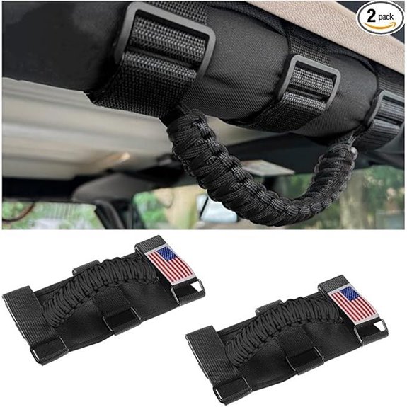 HZEL 2PCS Car Roll Bar Grab Handles Black