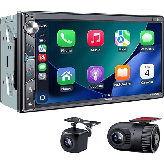 Double Din Car Stereo with Dash Cam & Apple CarPlay