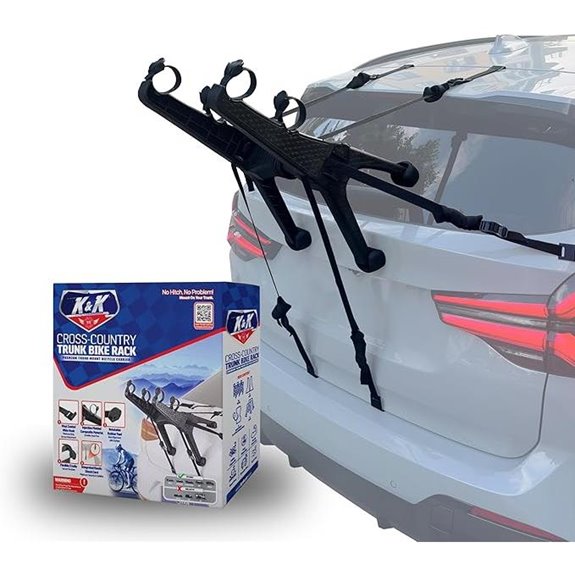 K&K 2-Bike Trunk Rack for Cars and SUVs