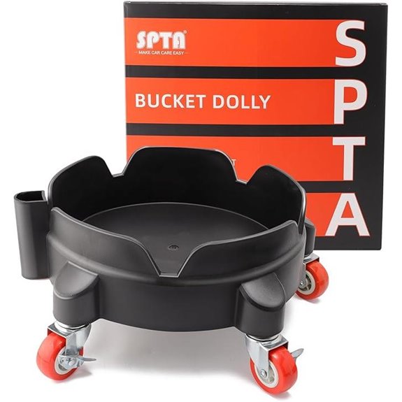 SPTA Bucket Dolly with 5 Wheels for Car Wash