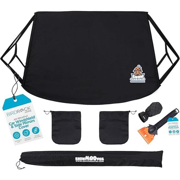Birdrock Home Car Windshield & Mirror Cover with Ice Scraper