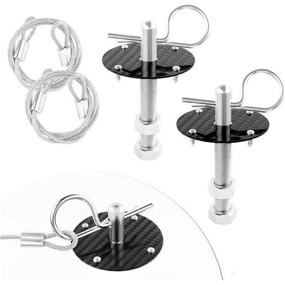 Carbon Fiber Car Hood Pins Kit for Secure Fit