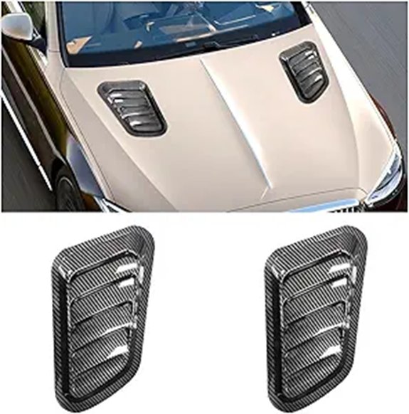 2PCS Carbon Fiber Car Hood Air Vent Cover