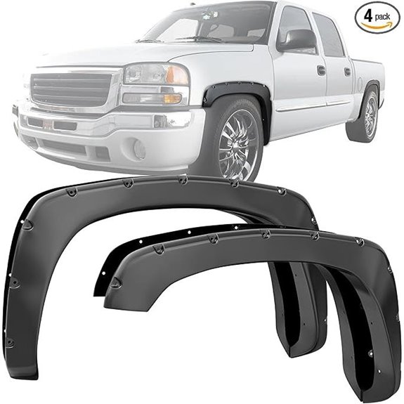 LEDKINGDOMUS Fender Flares Kit for Chevy Silverado GMC Sierra