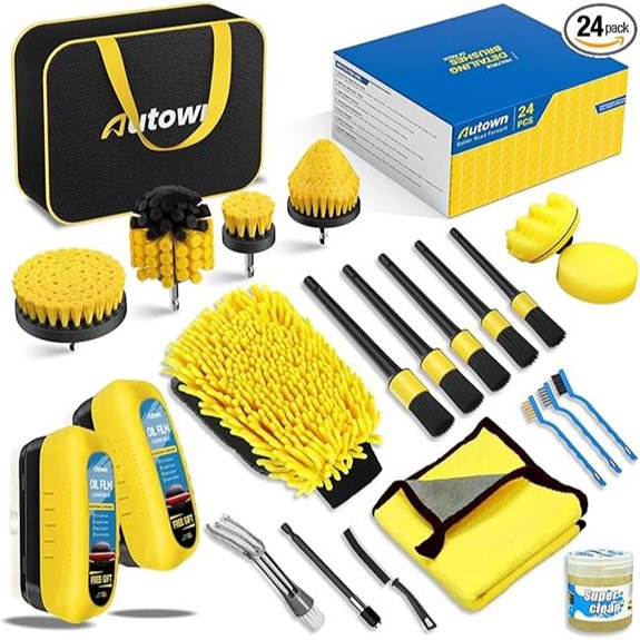 24PCS Car Detailing Kit with Brushes and Attachments