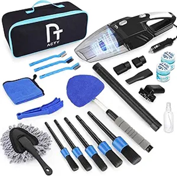 17-Piece Car Detailing Kit with Vacuum and Towels