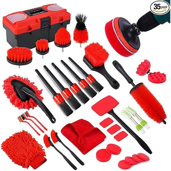 35-Piece Car Detailing Kit with Tools and Brushes