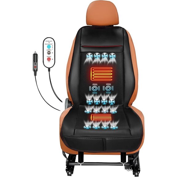 Cooling Car Seat Cushion with 16 Fans and Massage