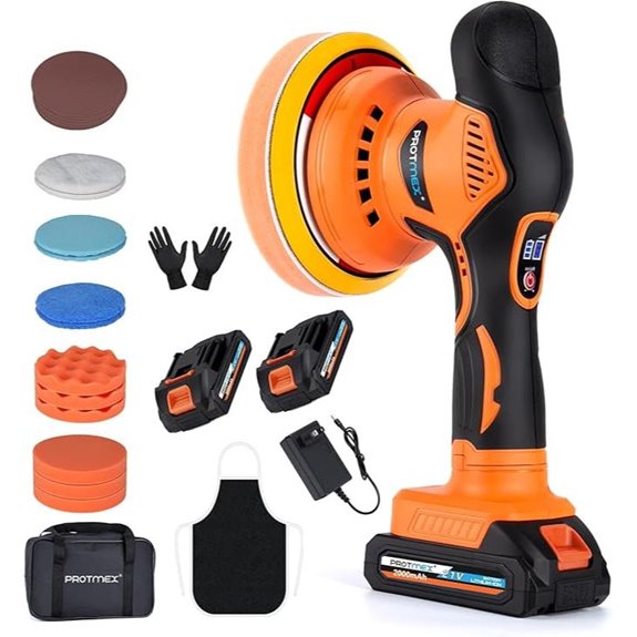 Protmex Cordless Car Buffer Polisher with Attachments