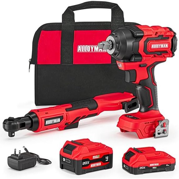 Alloyman 20V Cordless Impact & Ratchet Wrench Set