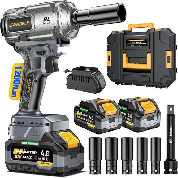 Upgraded Cordless Impact Wrench 1/2 900 Ft-lb